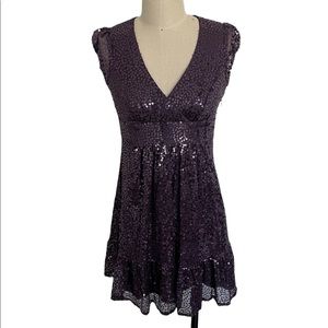Betsey Johnson Purple Sequin Dress Size 0